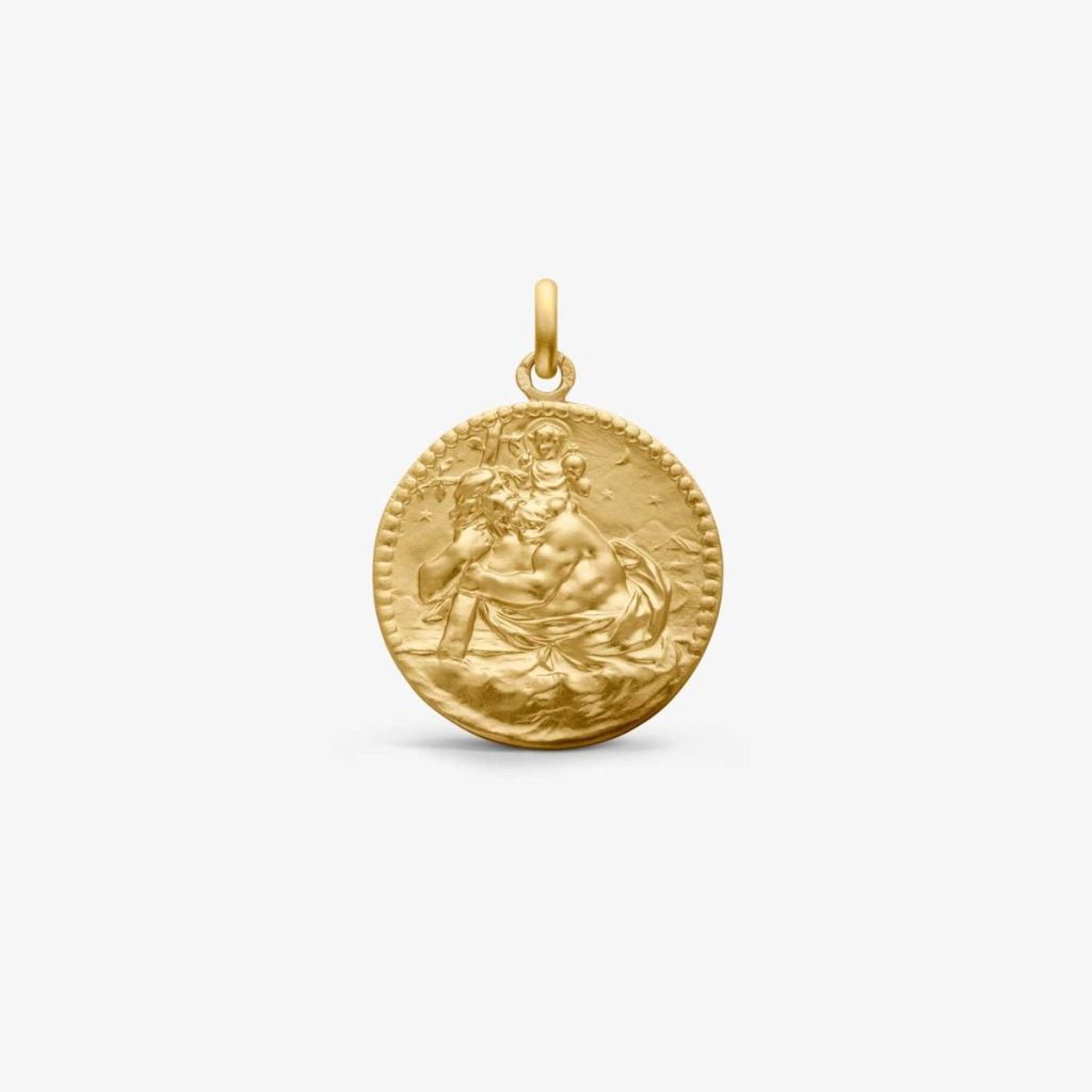 médaille saint christophe de pécou, or jaune