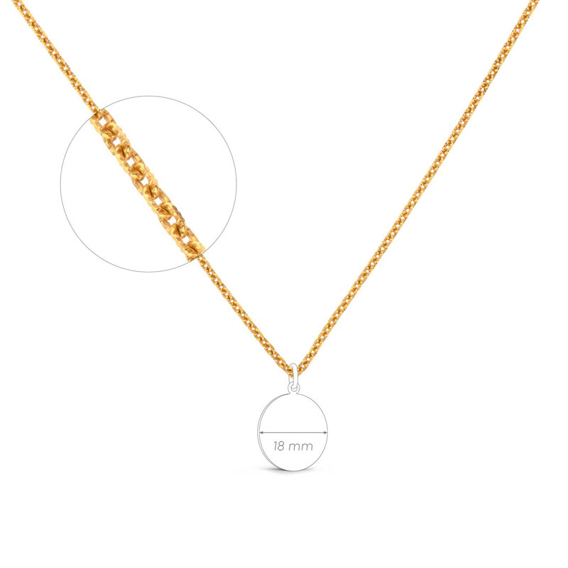 chaîne maille striée, or jaune 50 cm