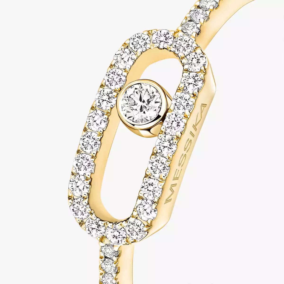 bague move uno pavée, or jaune, t 54