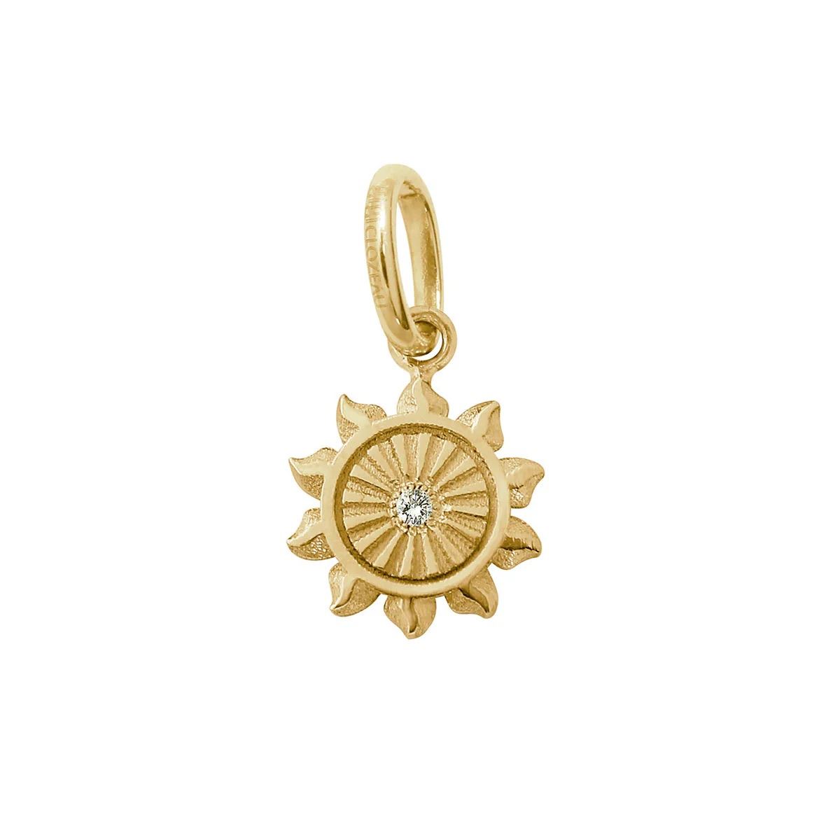 pendentif lucky sun, diamant, or jaune
