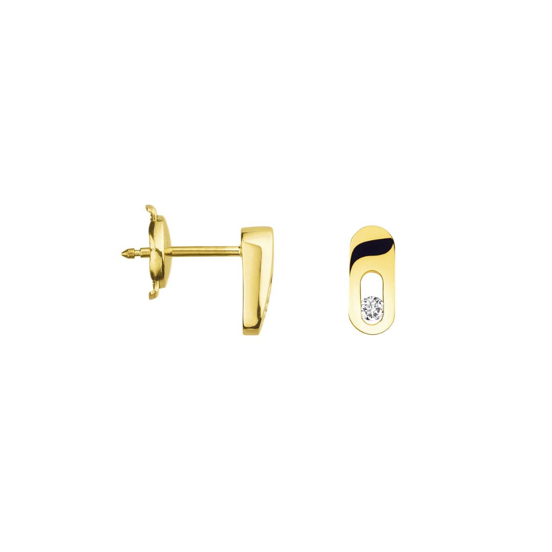 boucles d'oreille moorea, diamant, or jaune