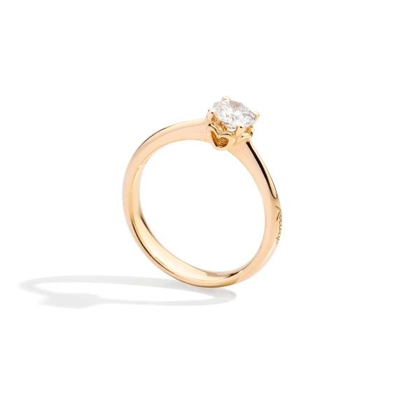 solitaire anniversary diamant 0.24ct, or jaune,t 52