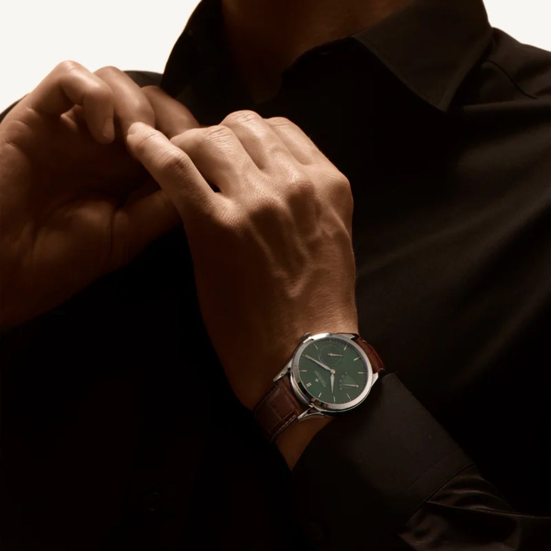 montre royale origine, cadran vert