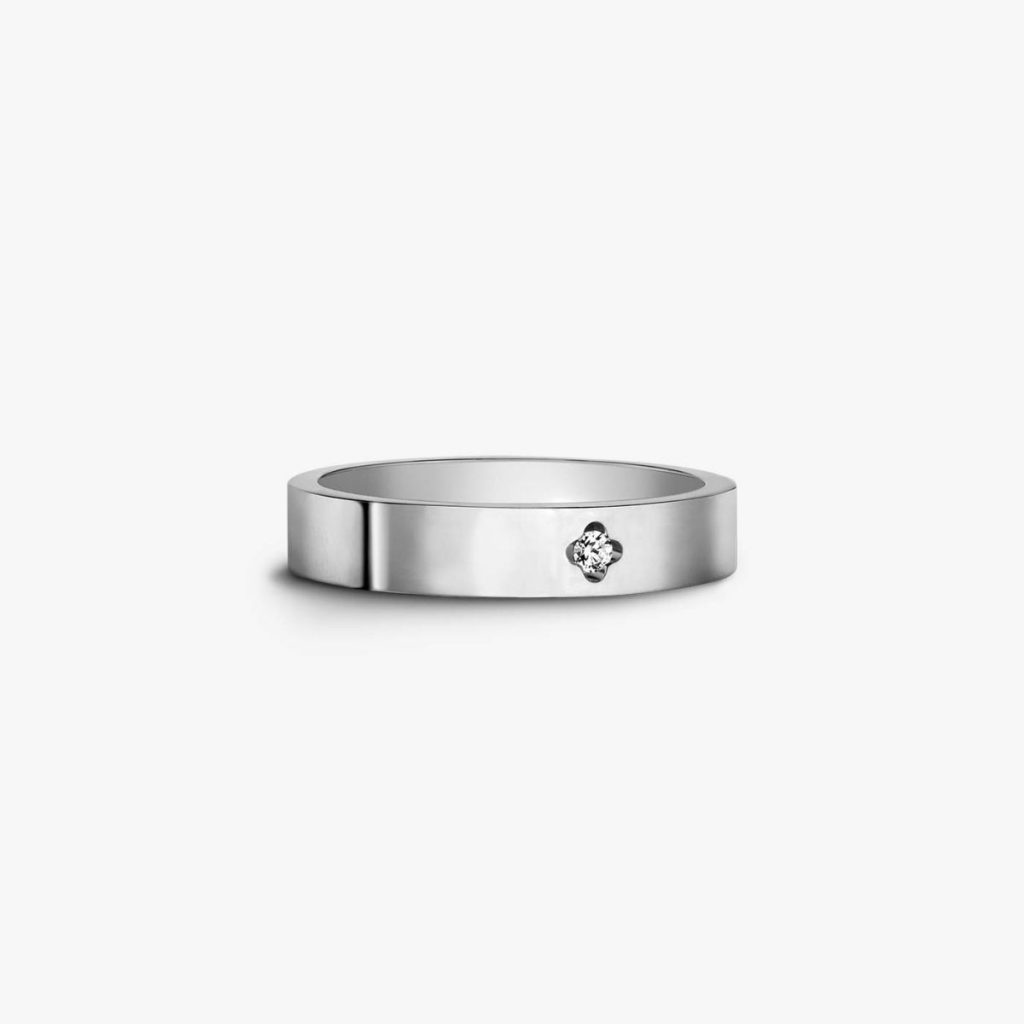 bague royale, diamant, or blanc, t 53