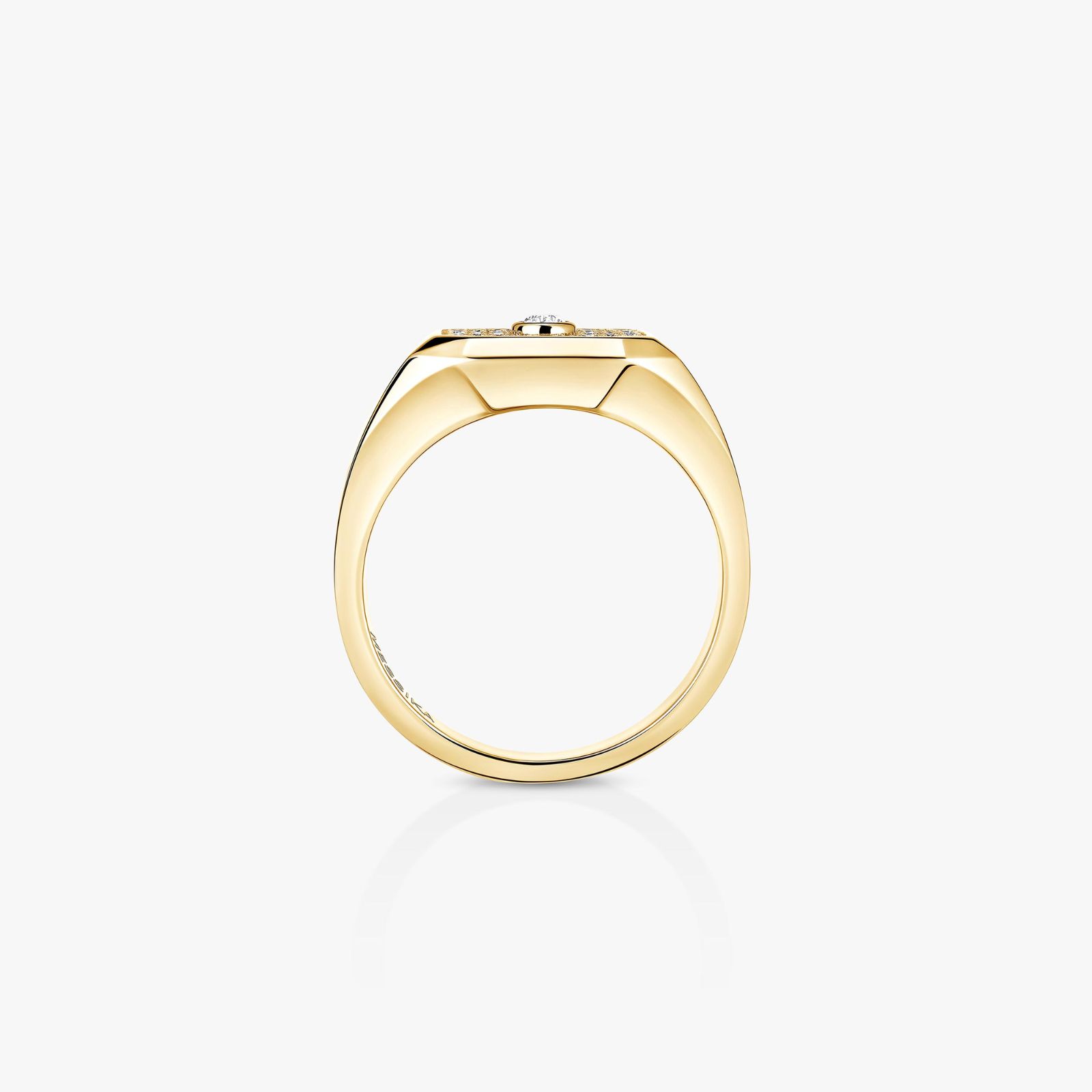 chevalière move joaillerie pavée diamants, or jaune, t 56