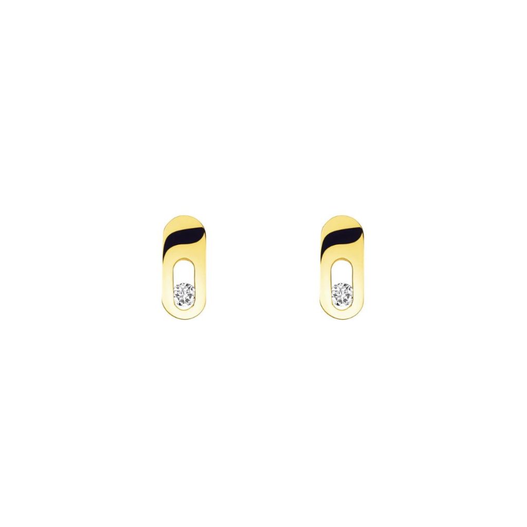boucles d'oreille moorea, diamant, or jaune