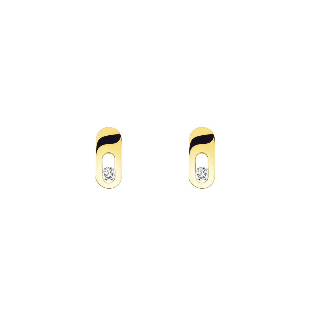 boucles d'oreille moorea, diamant, or jaune