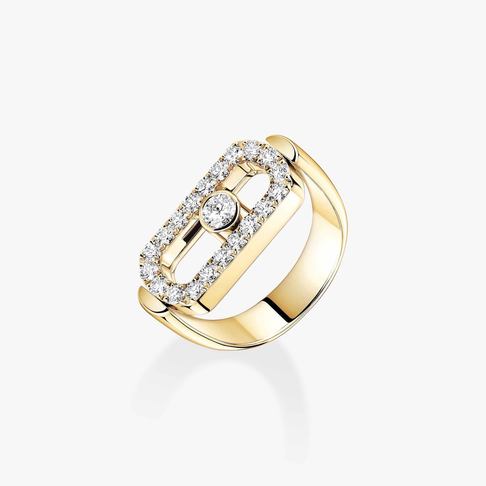 bague imperial move pavée diamants, or jaune, t 54