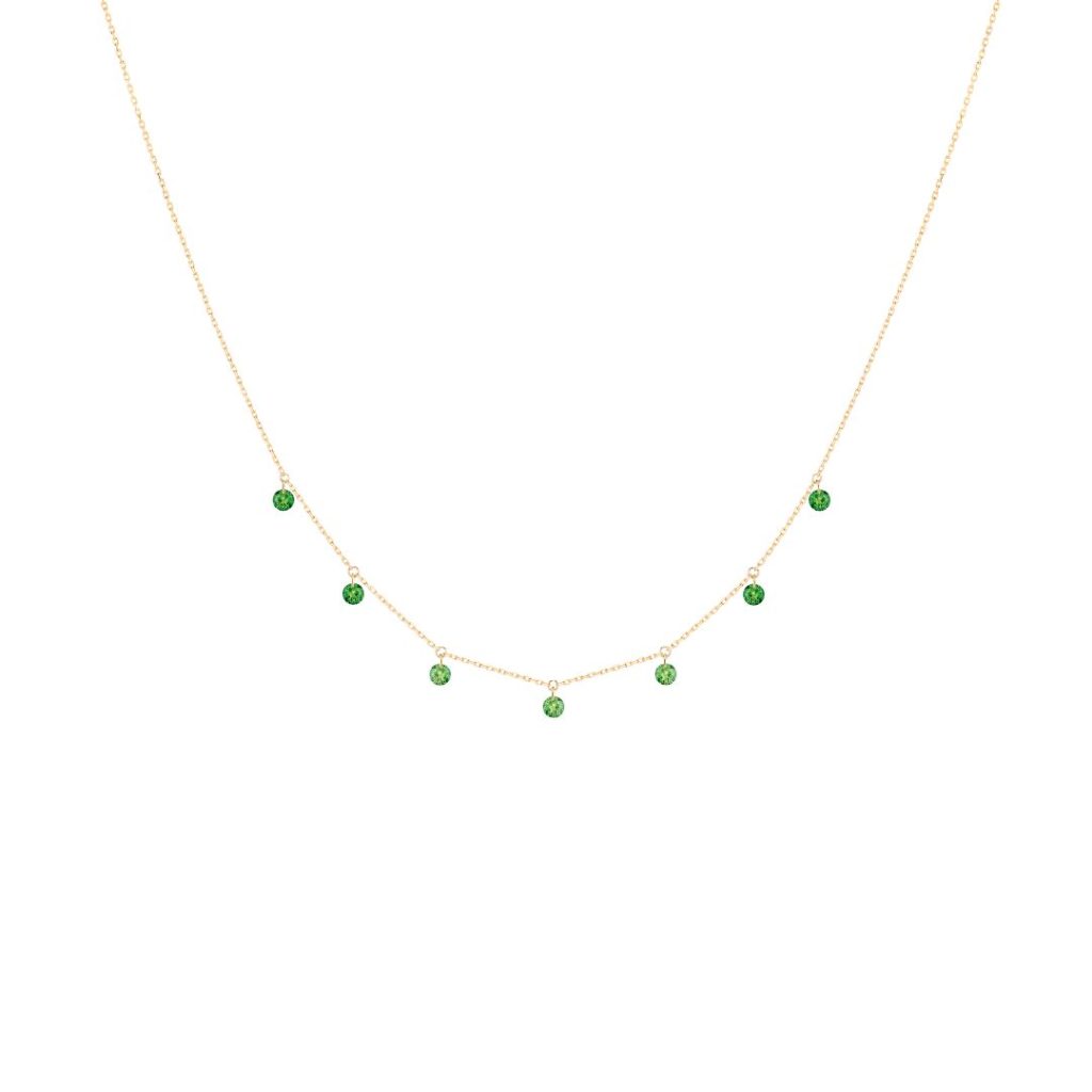 collier vert confetti, tsavorites, or jaune
