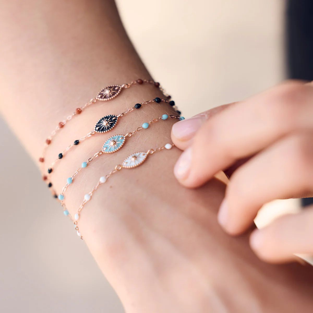 bracelet karma moka, or rose, 17cm