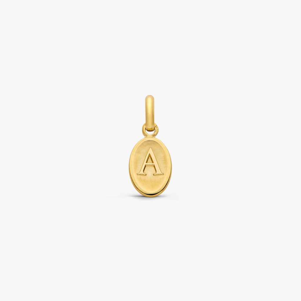 pendentif lettre a, or jaune