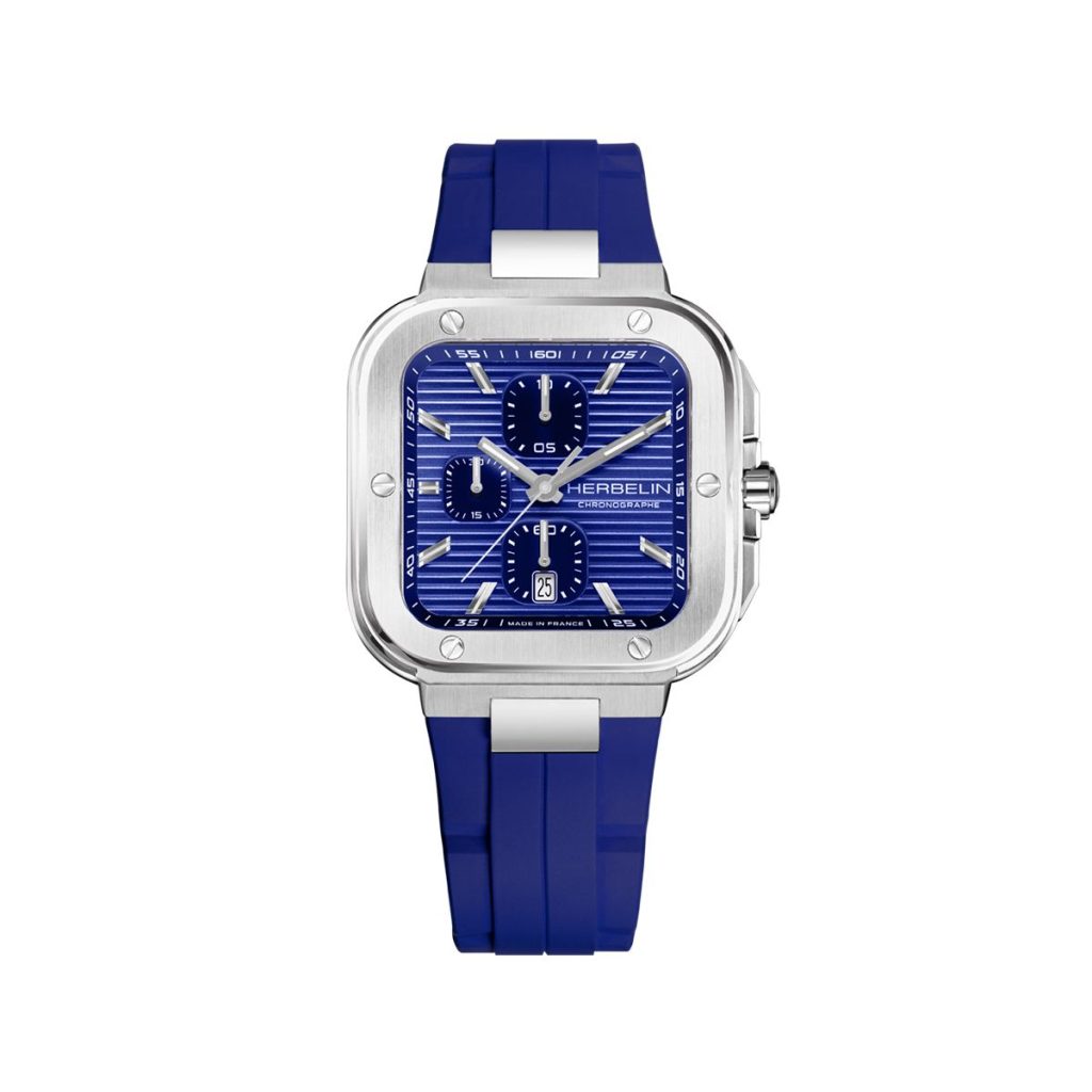 chronographe cap camarat square – bleu & fkm beu