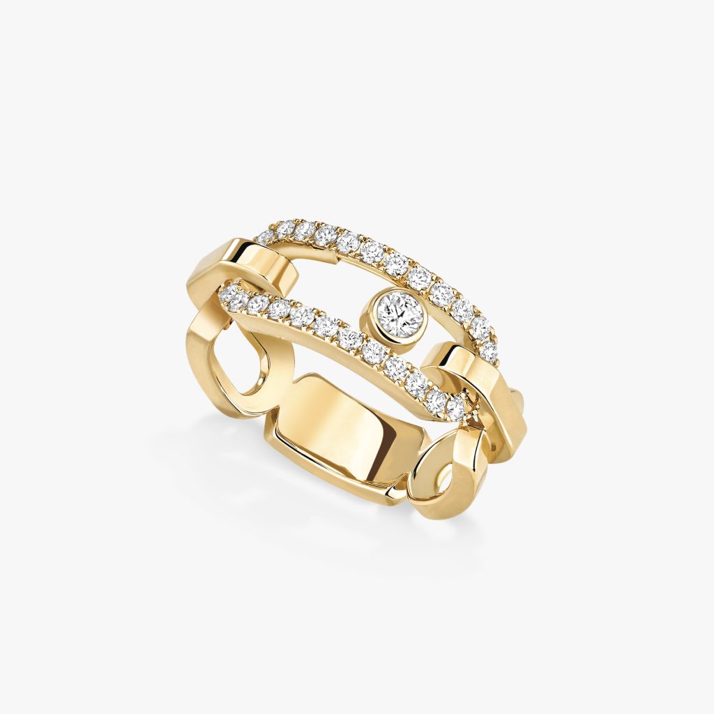bague move link, diamants, or jaune, t 53