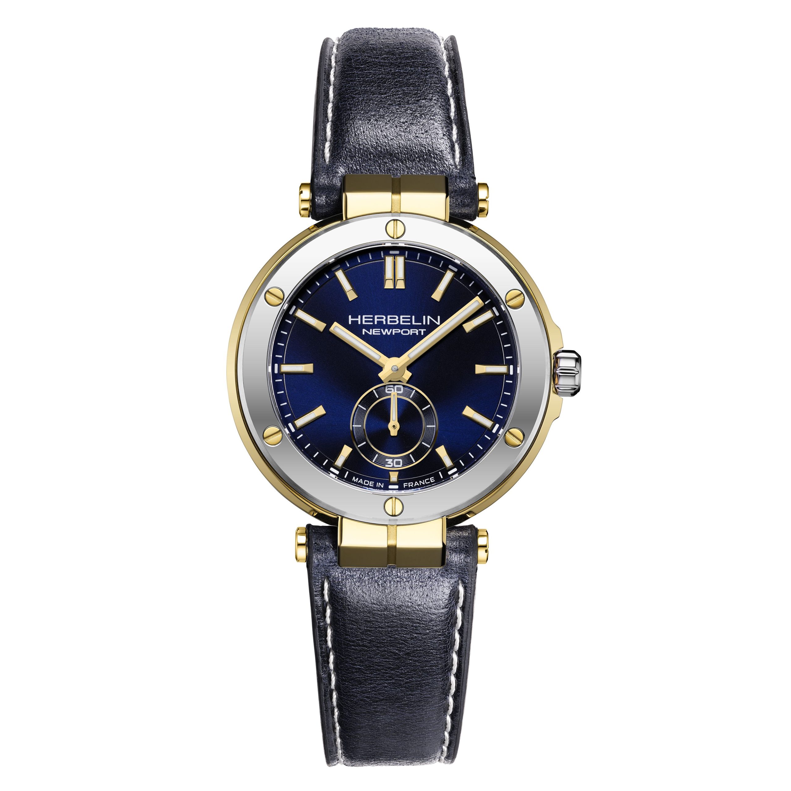 montre newport, cadran bleu