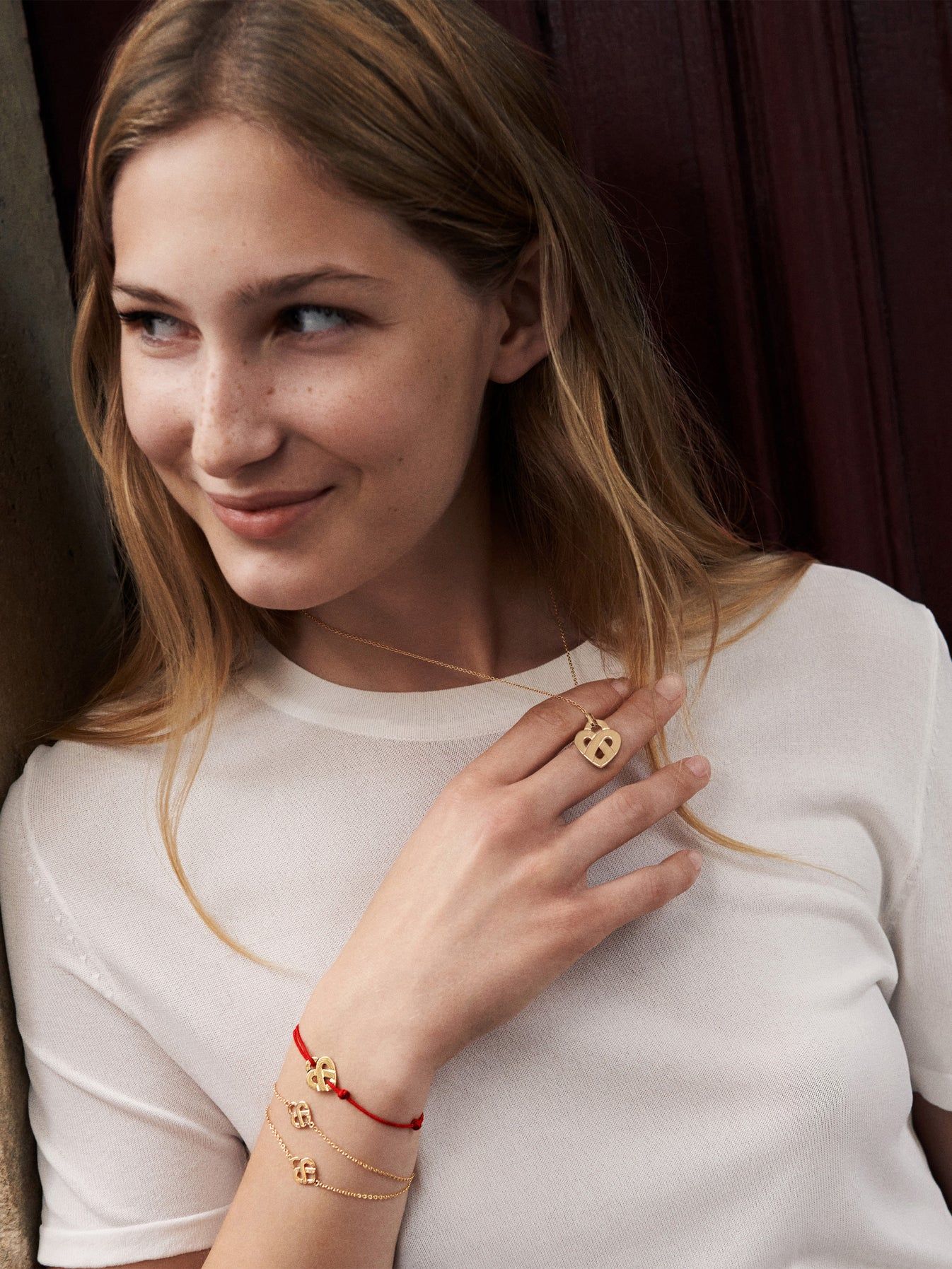 bracelet cœur entrelacé, or jaune