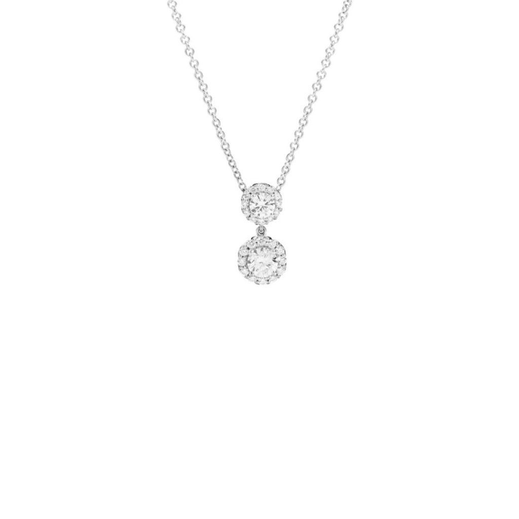 collier anniversary, diamants, or blanc