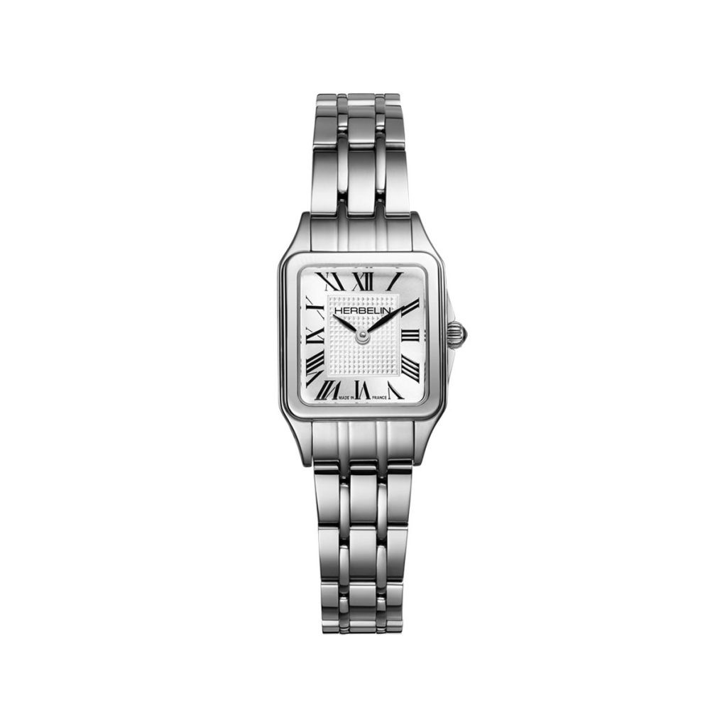 montre mini luna carée, acier