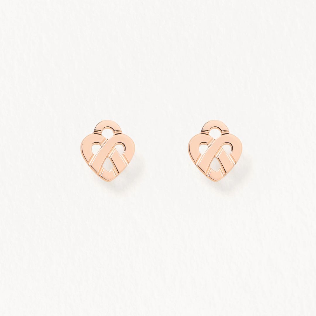 boucles d'oreilles cœur entrelacé, or rose