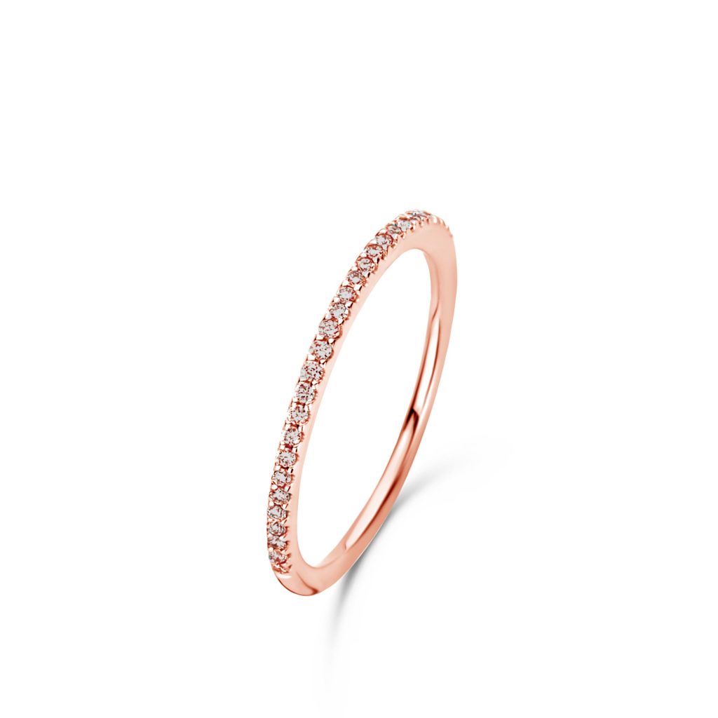 bague ischia basics, diamants bruns, or rose, t 53