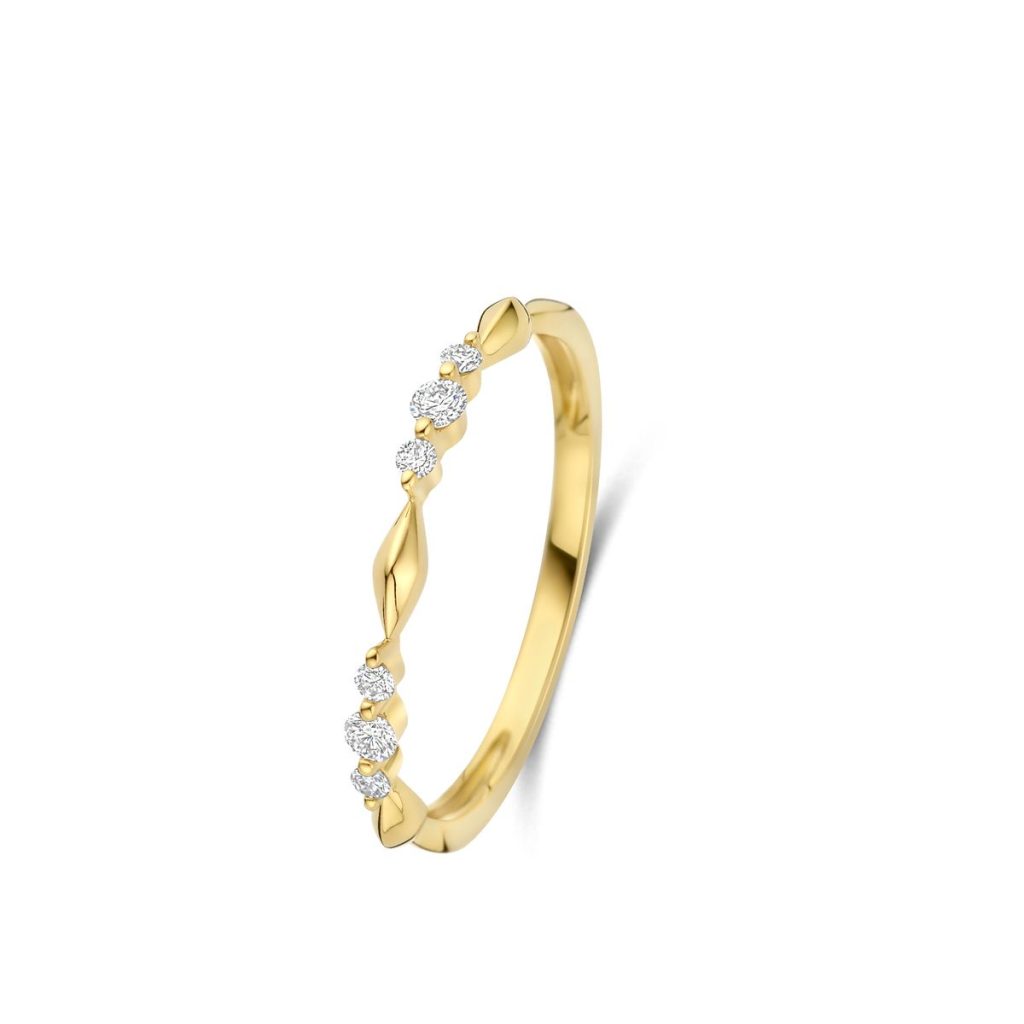 bague ischia, 6 diamants, or jaune, t 55