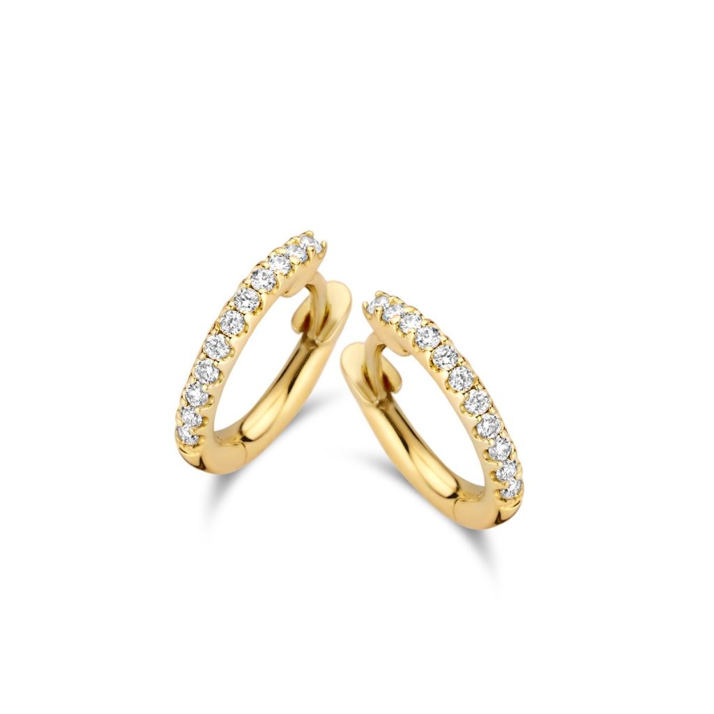 boucles d'oreilles ischia basics, diamants, or jaune