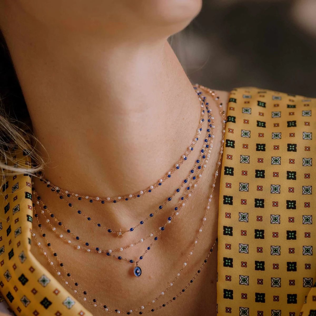 collier opale classique gigi, or rose, 45 cm