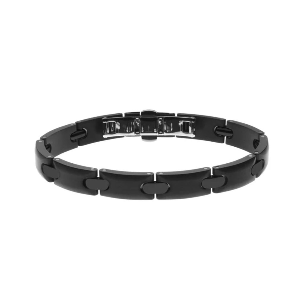 bracelet moorea acier dlc noir, 9 mm