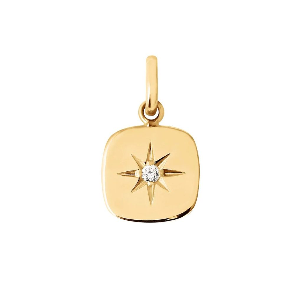 pendentif miss gigi, diamant, or jaune
