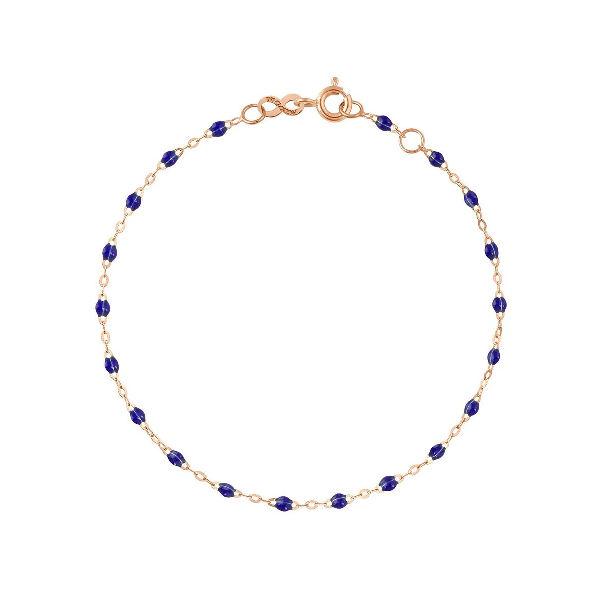 bracelet bleu de prusse classique gigi, or rose, 19 cm