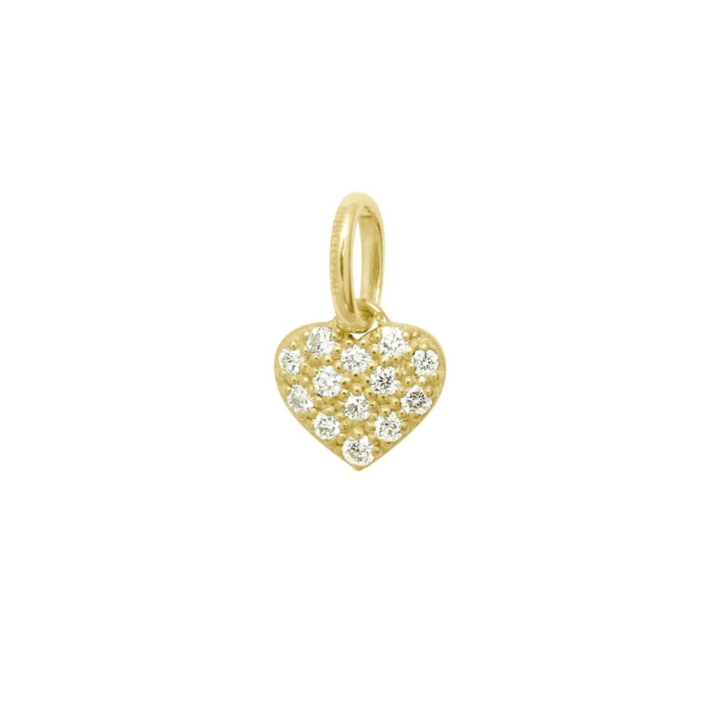 pendentif in love, diamants, or jaune