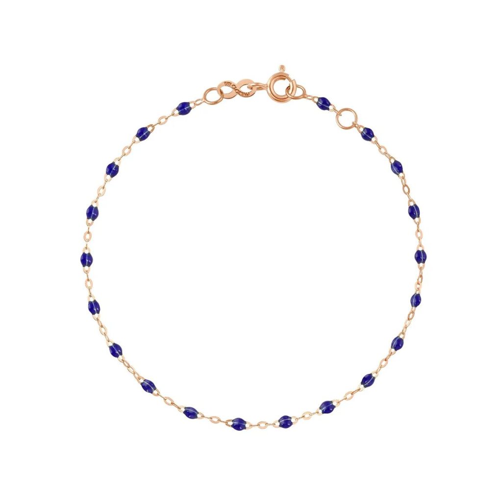 bracelet bleu de prusse classique gigi, or rose, 19 cm