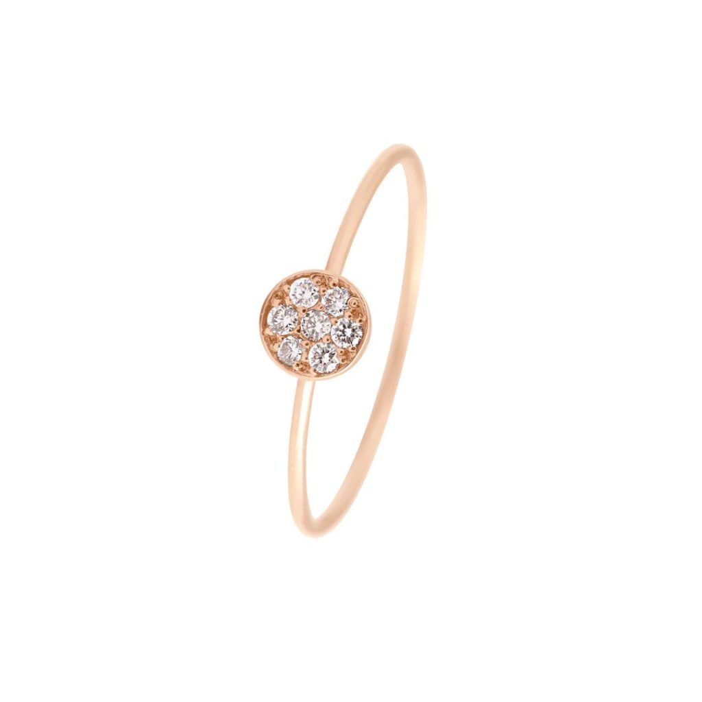 bague puce, diamants, or rose, t 52