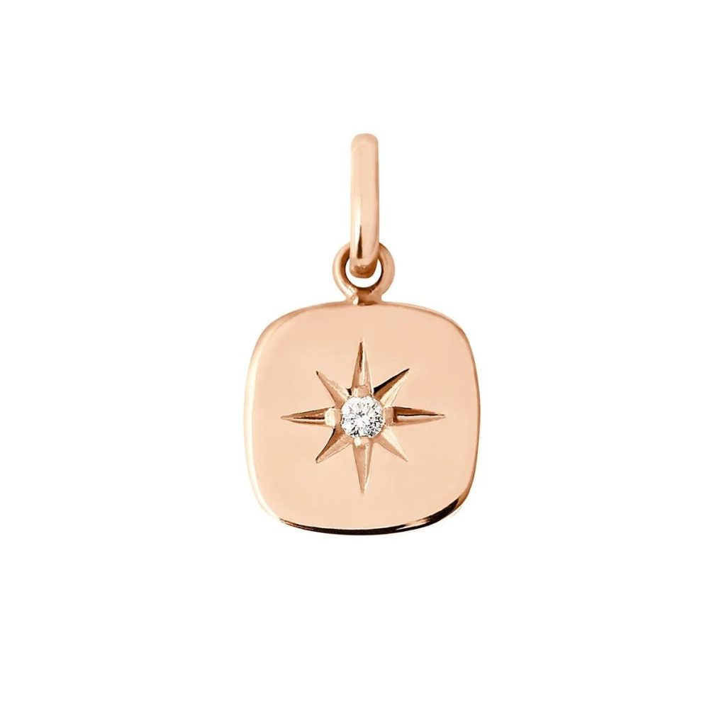 pendentif miss gigi, diamant, or rose