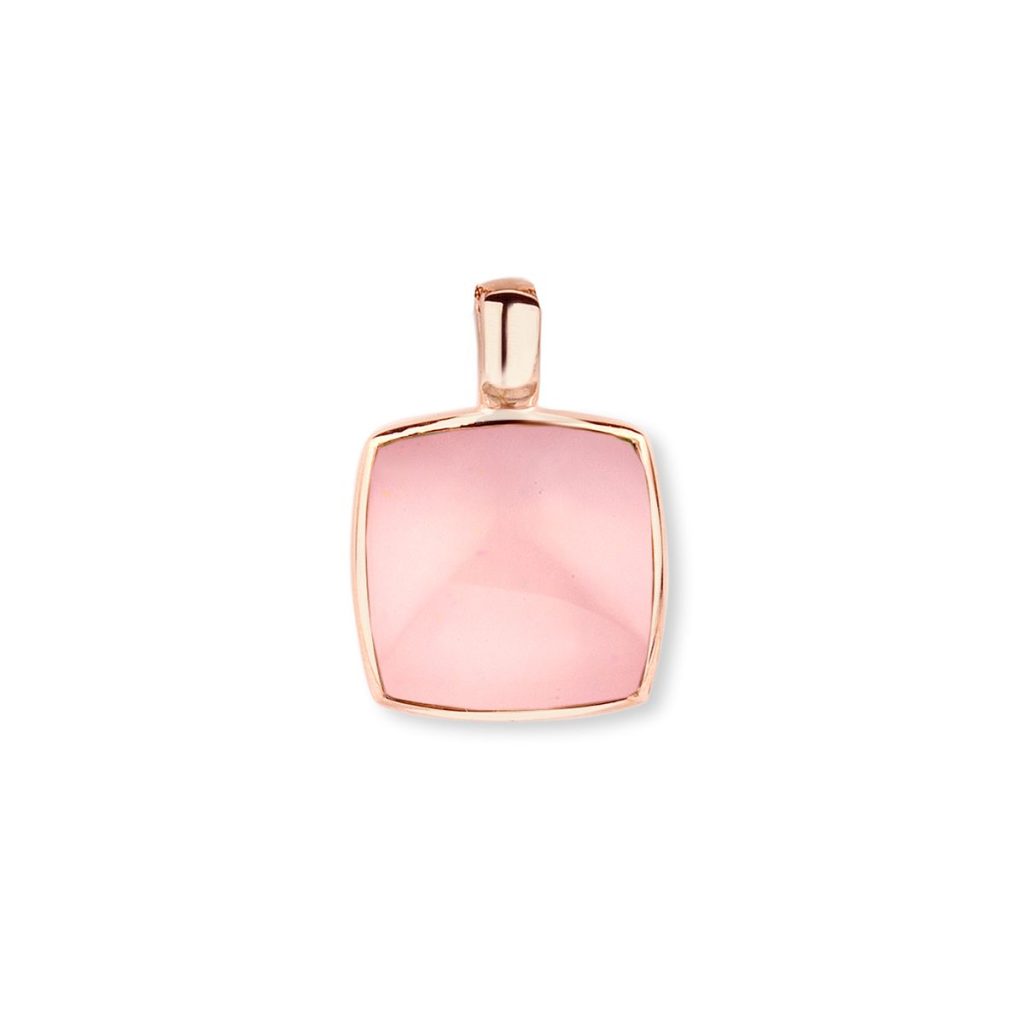 pendentif pantelleria quartz rose, or rose