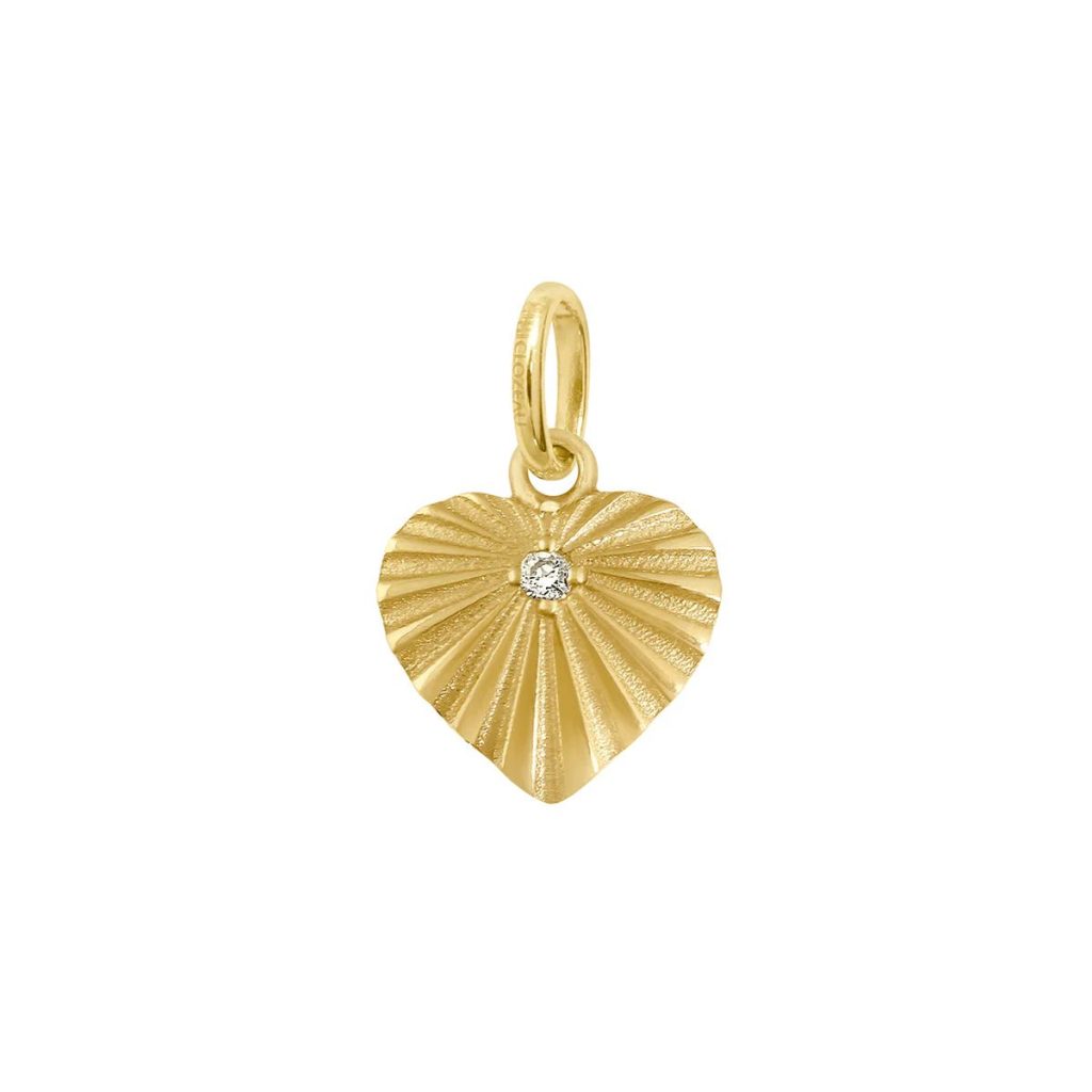 pendentif cœur lumière, diamant, or jaune
