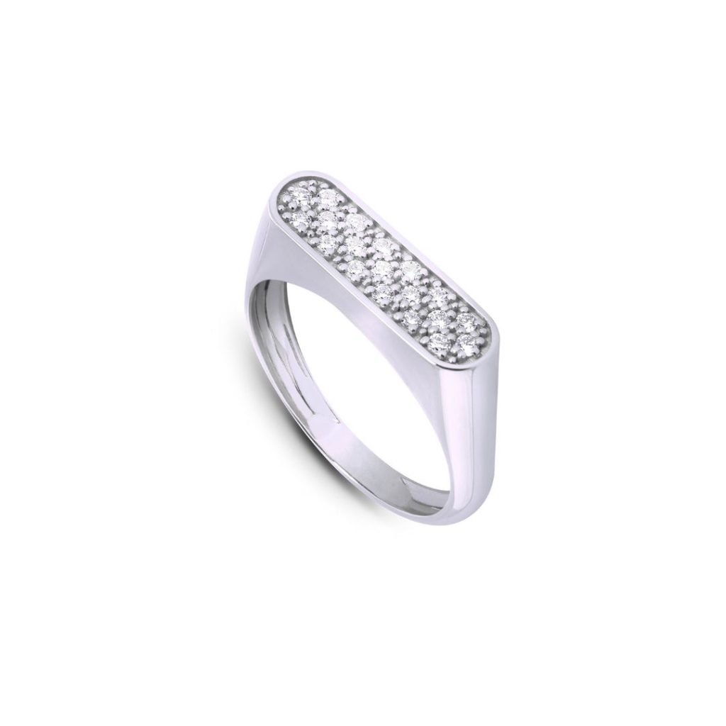 bague isis, diamants, or blanc, t 56