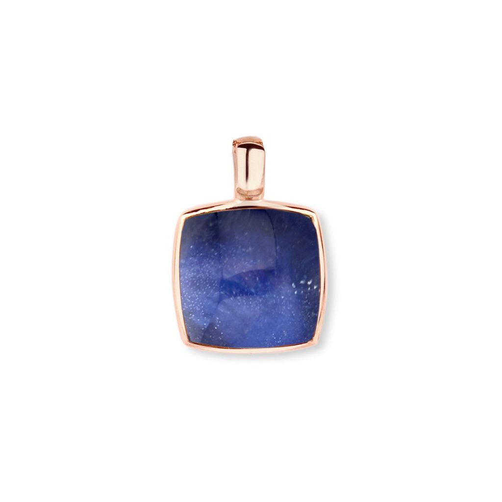 pendentif pantelleria quartz sur sodalite, or rose