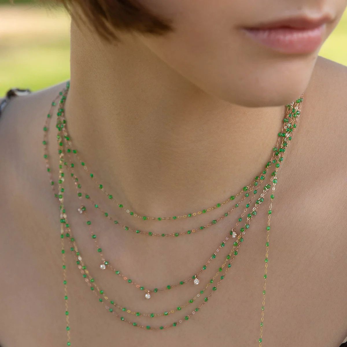 collier menthe classique gigi, or rose, 42 cm