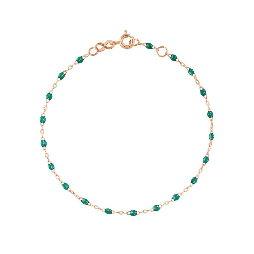 bracelet émeraude classique gigi, or rose, 15 cm