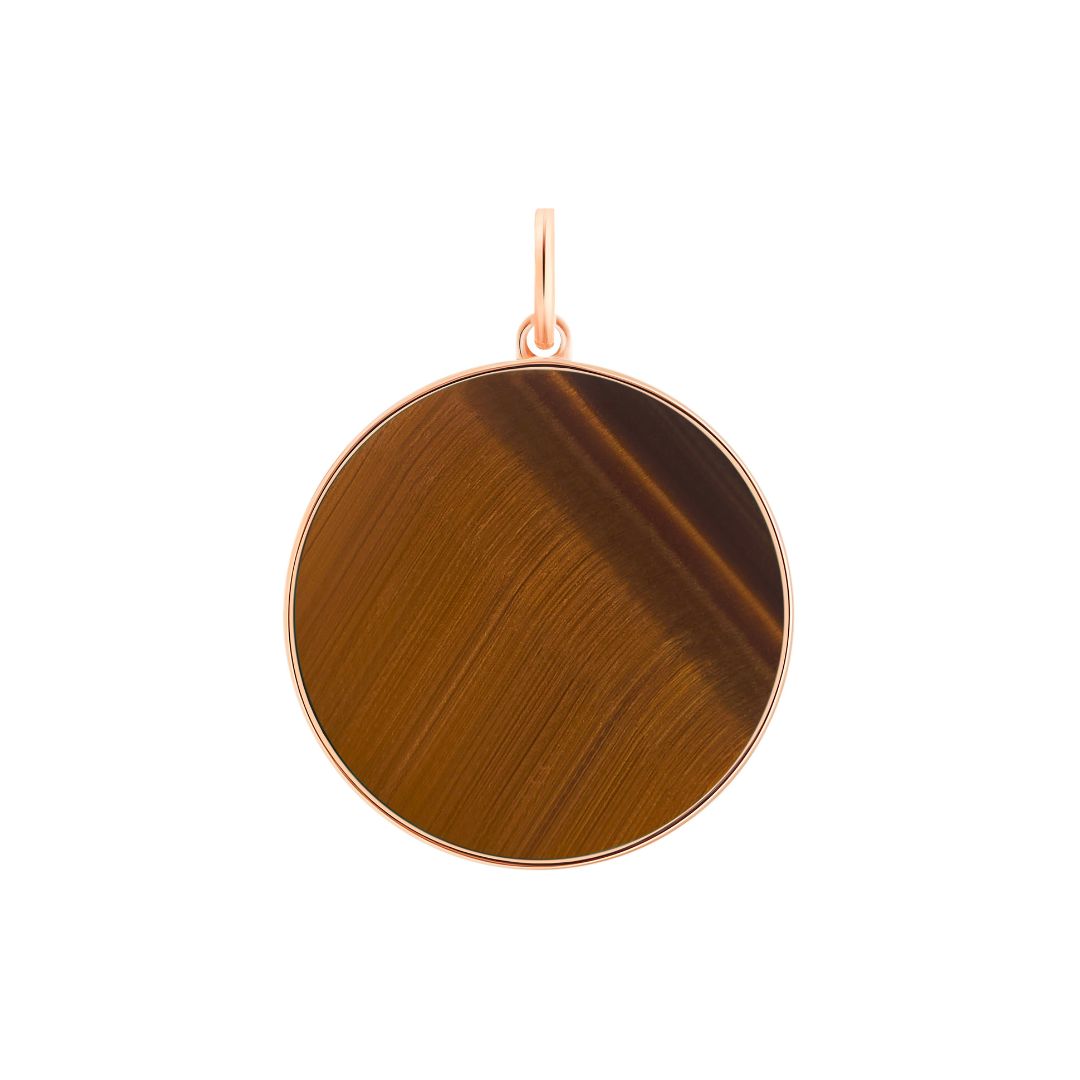 pendentif charm jumbo ever oeil de tigre, or rose