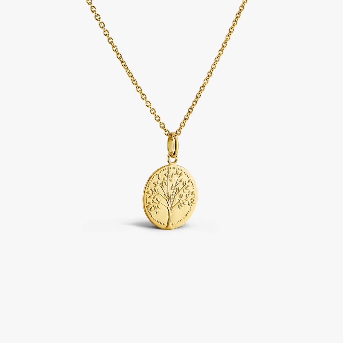 médaille arbre de vie empreinte, 16 mm, or jaune