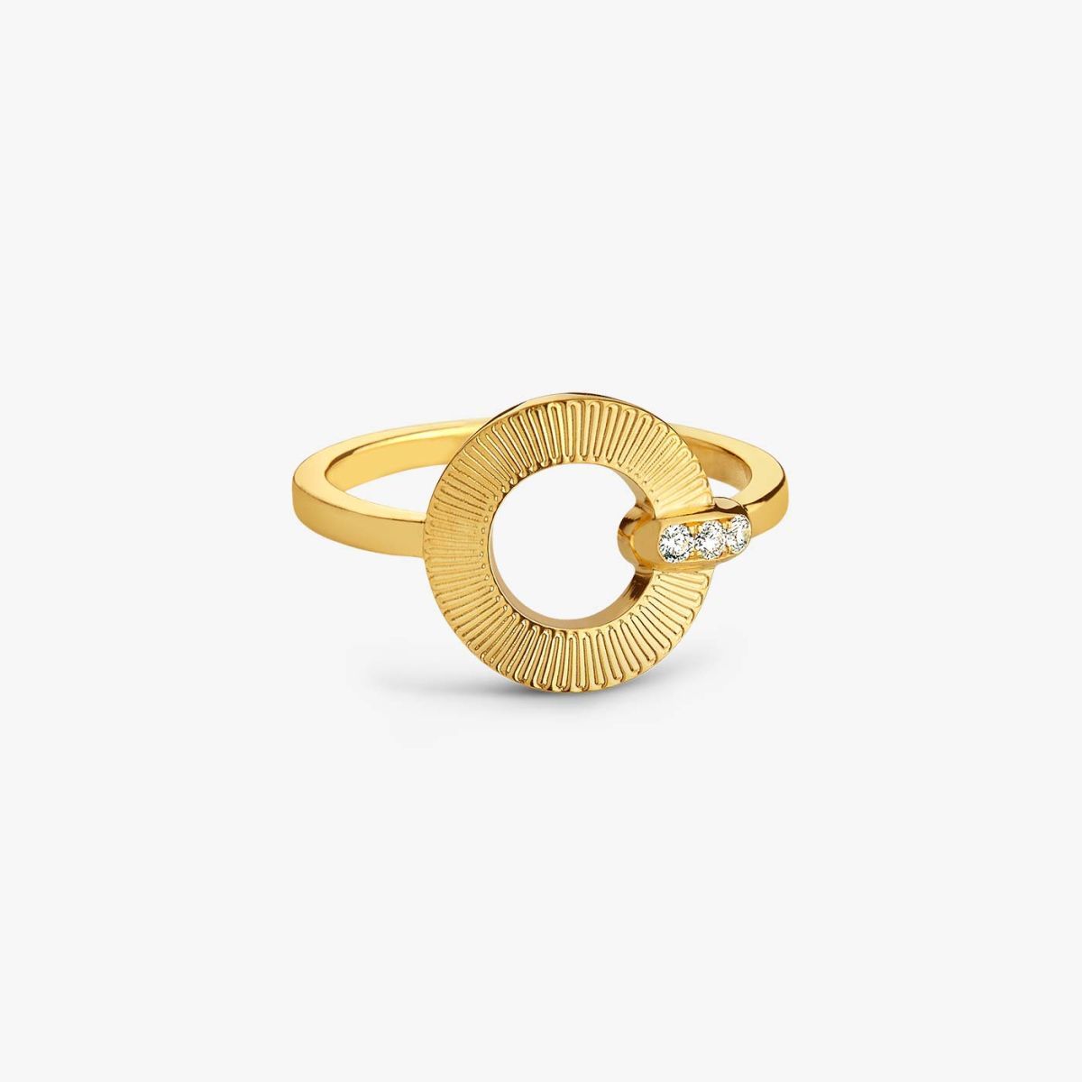 bague ronde ruban, diamants, or jaune, t 56