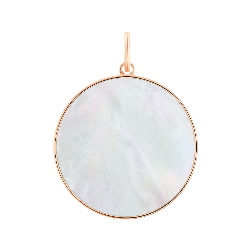 pendentif charm ever nacre blanche, or rose