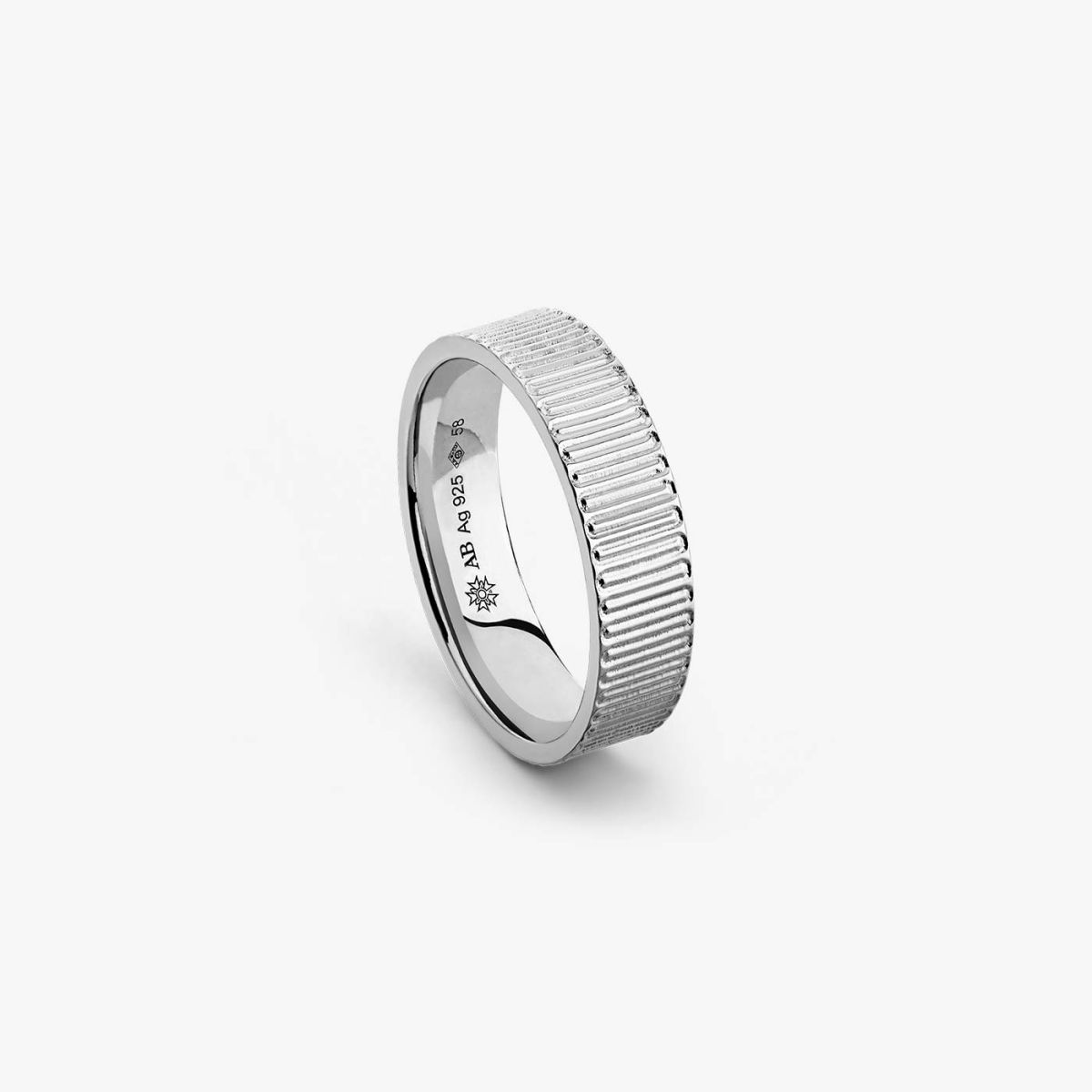 bague ruban 4 mm, argent, t 56