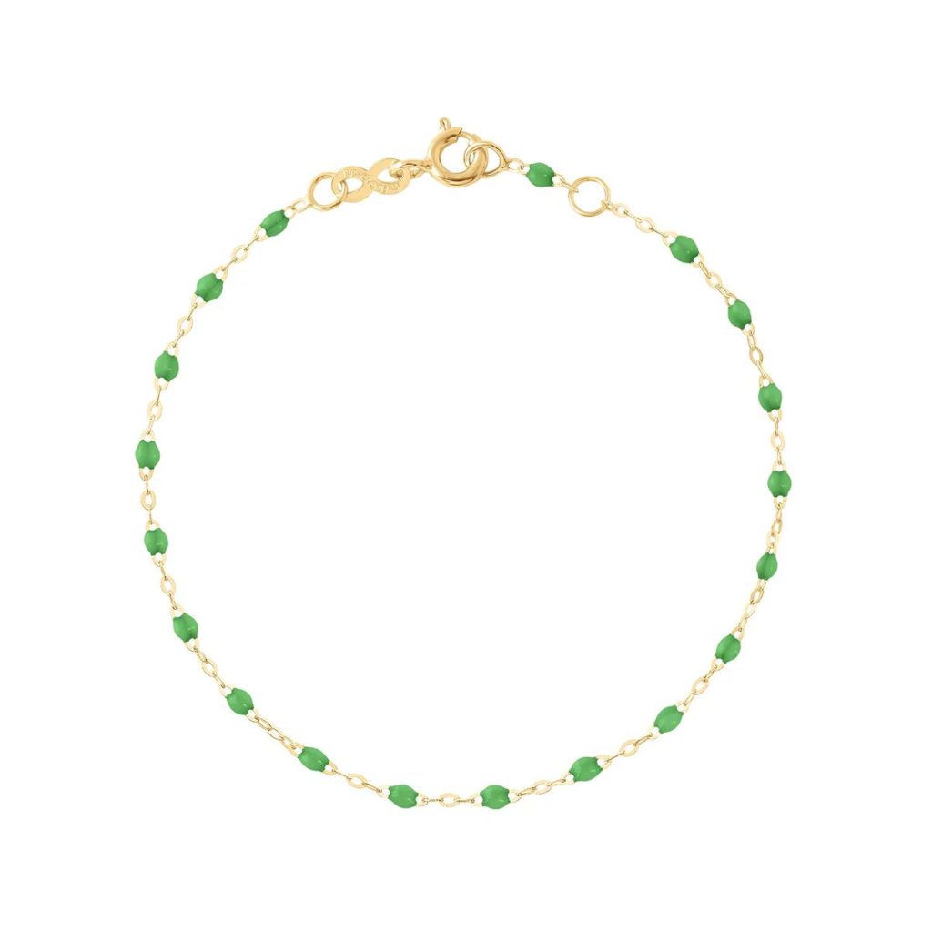 bracelet vert prairie classique gigi, or jaune, 17 cm