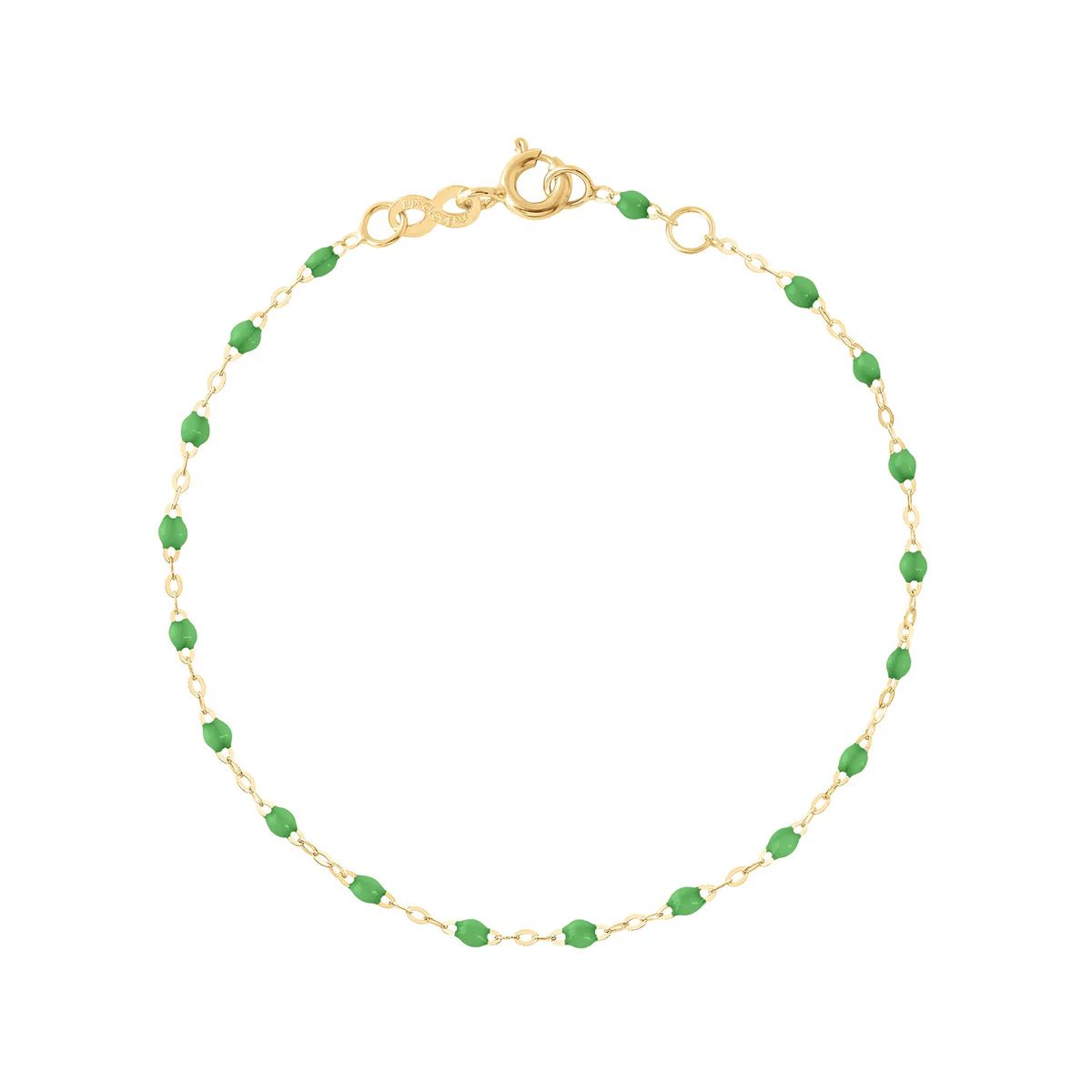 bracelet vert prairie classique gigi, or jaune, 17 cm