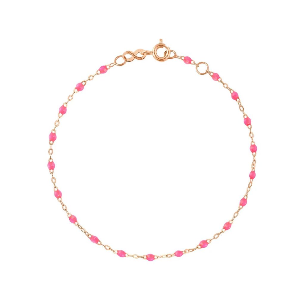 bracelet rose fluo classique gigi, or rose, 15 cm