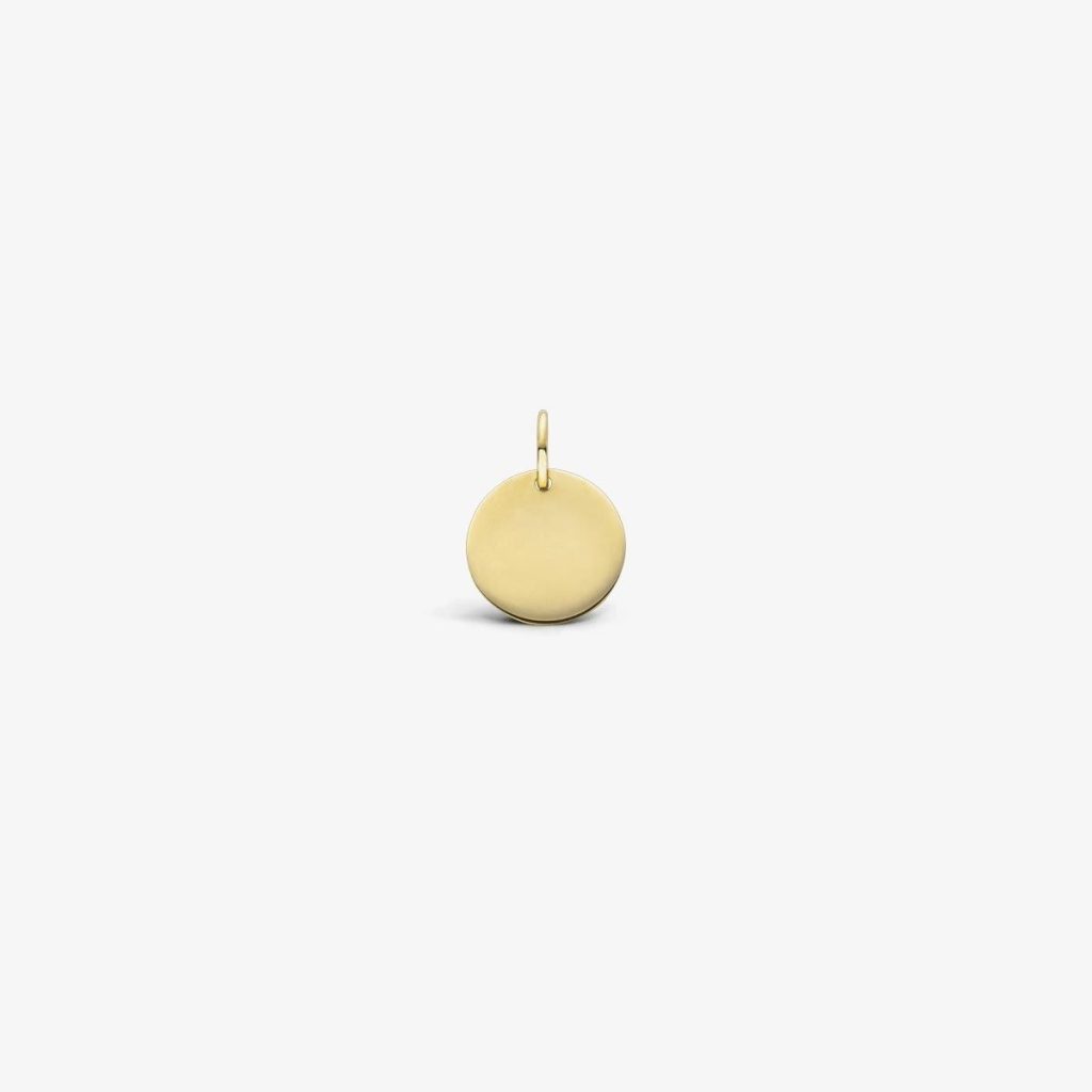 pendentif jeton, 10 mm, or jaune