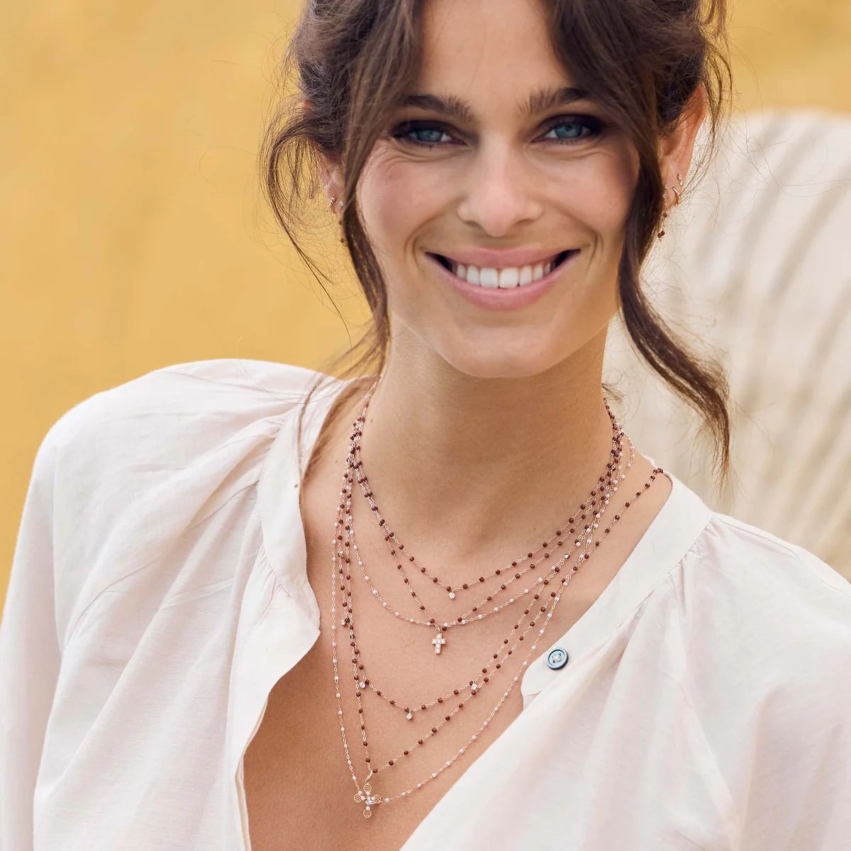 collier moka classique gigi, or rose, 42 cm