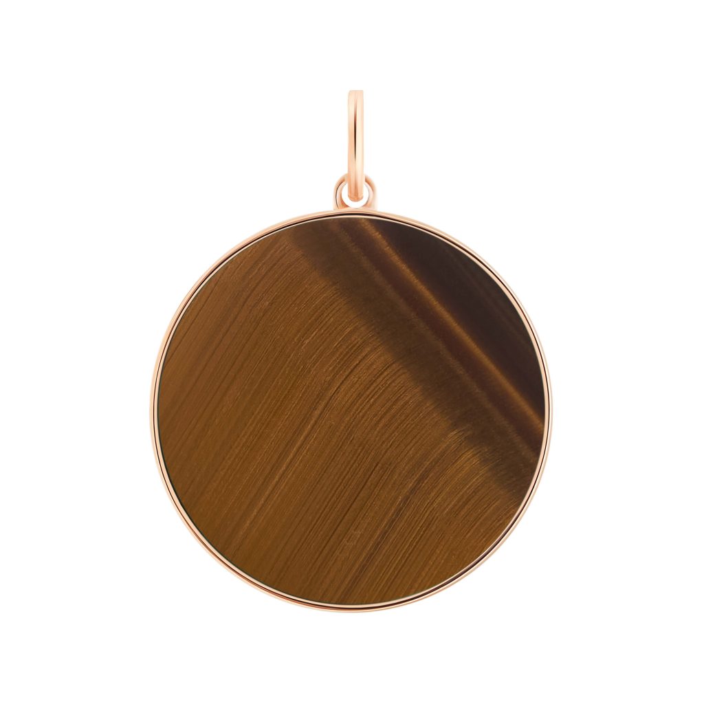 pendentif charm jumbo ever oeil de tigre, or rose